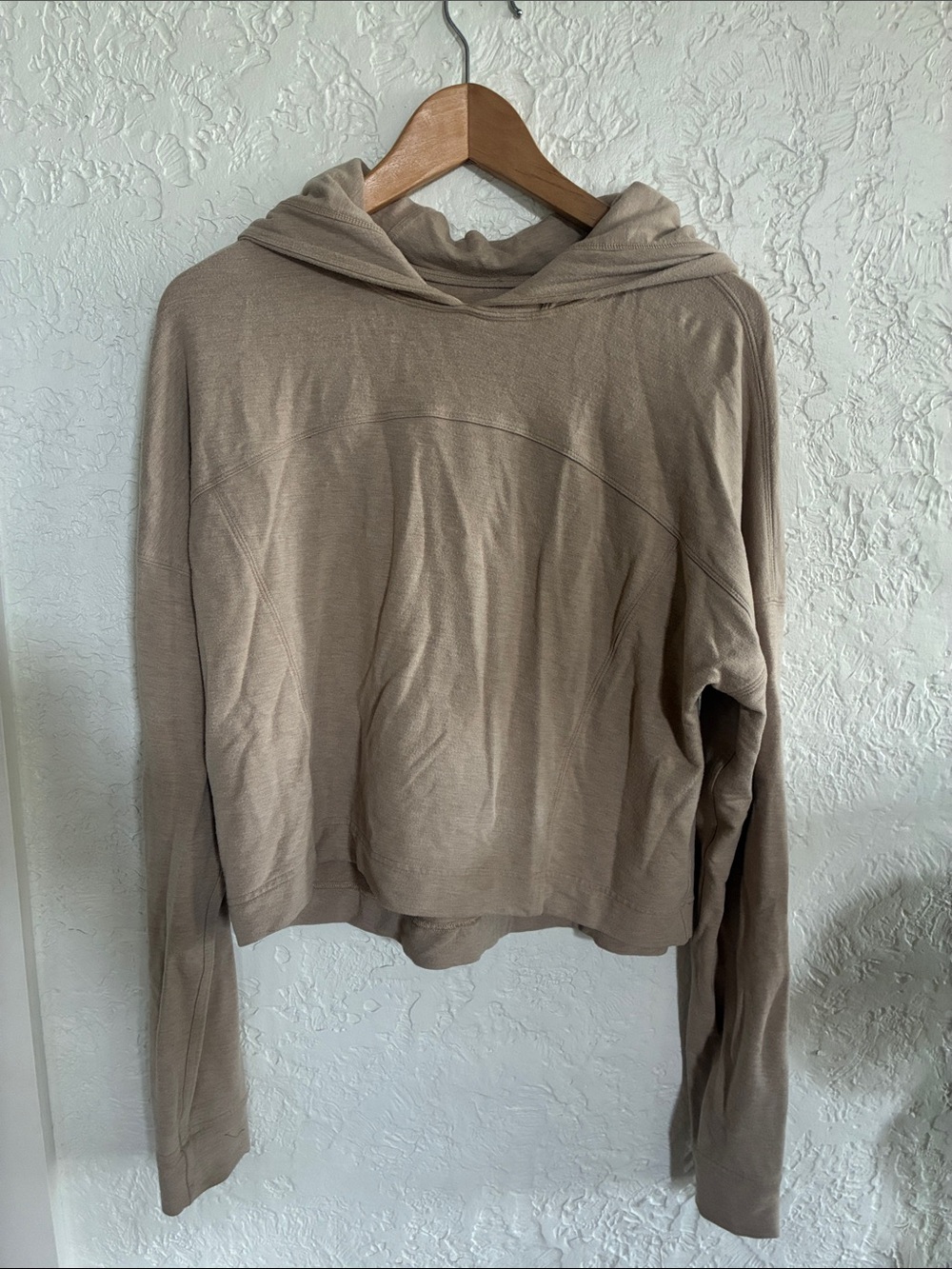 Lululemon Hooded Cropped Sweatshirt in Taupe/tan. Women’s M